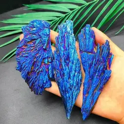 Natural Colorful Tourmaline Electroplated Mineral Rock Stone Titanium Coated Crystal Specimen Healing Home Decor Peacock Feather