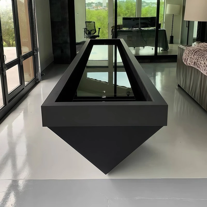 Italian light luxury tempered glass shuffleboard table club luxury house designer sand arc table household sandpot table
