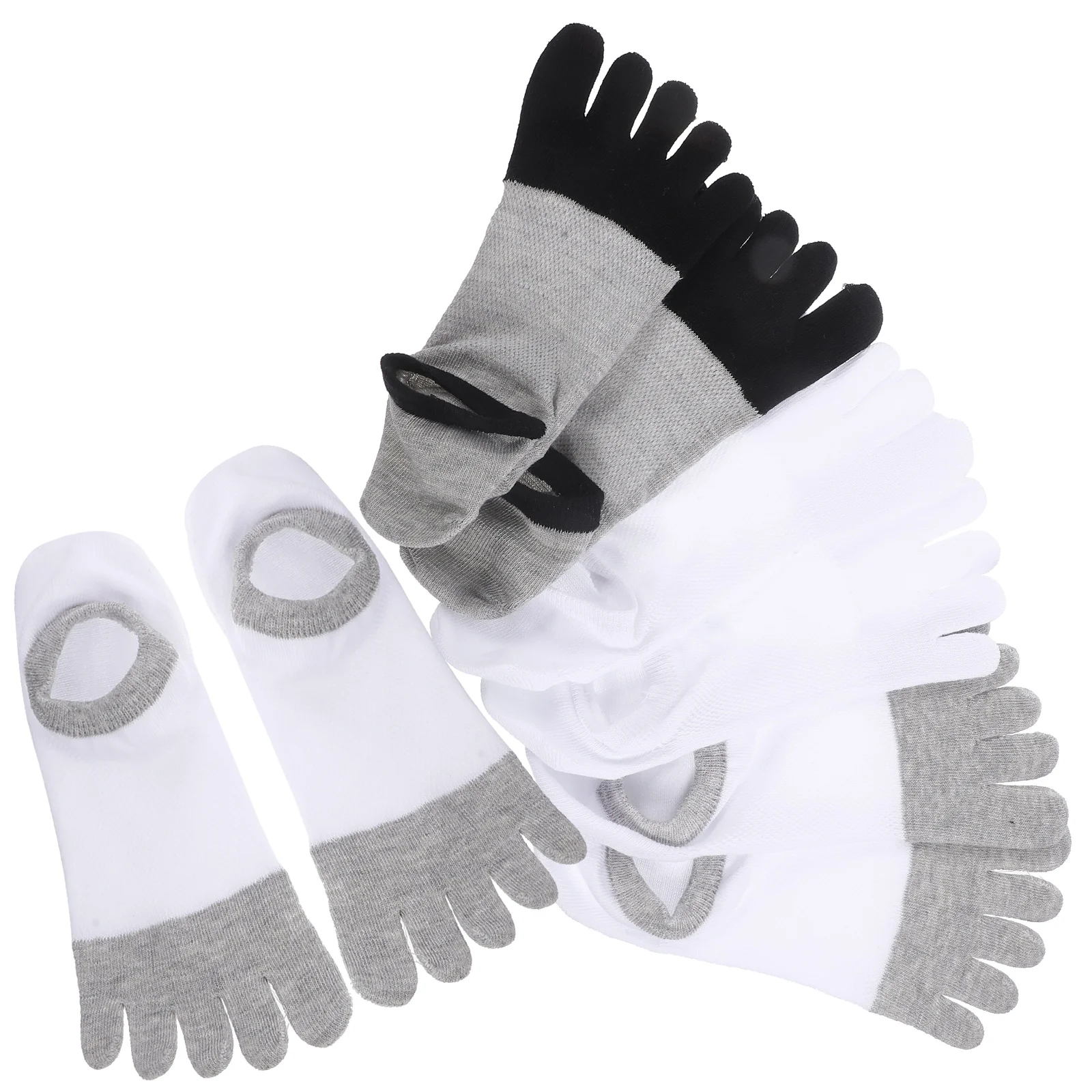 

4 Pcs Deodorant Sports Socks Five Finger Invisible Daily Wear Cotton No Show Low Cut Toe Separated Unisex Anti Odor Moisture
