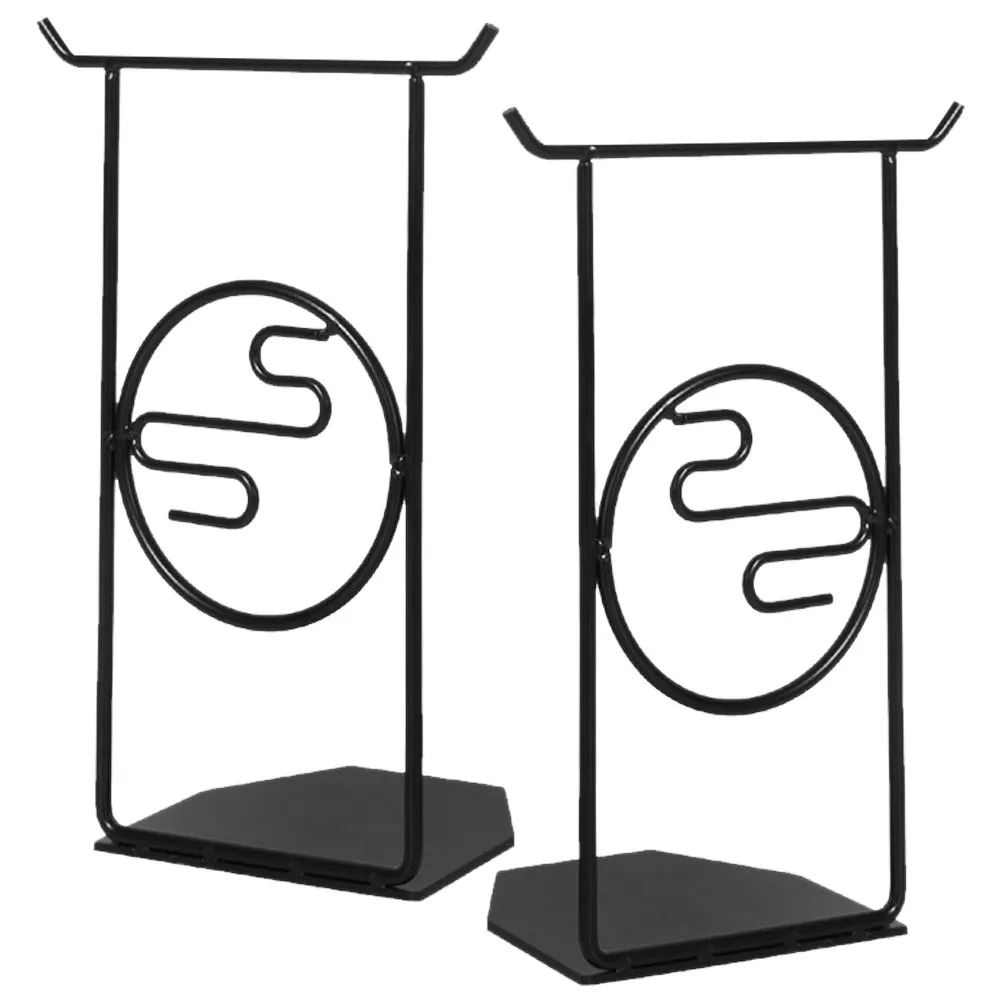 2Pcs Elegant Iron Bookends Smooth Surface Rustproof Book Ends for Shelves Desktop Files Documents Cds Organizer Study Aid