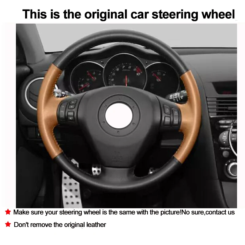 Hand Sewing Car Steering Wheel Cover For Mazda RX-8 RX8 2004 - 2008 Volant Braid on Steering-wheel Wrap Protector 2007 2006 2005