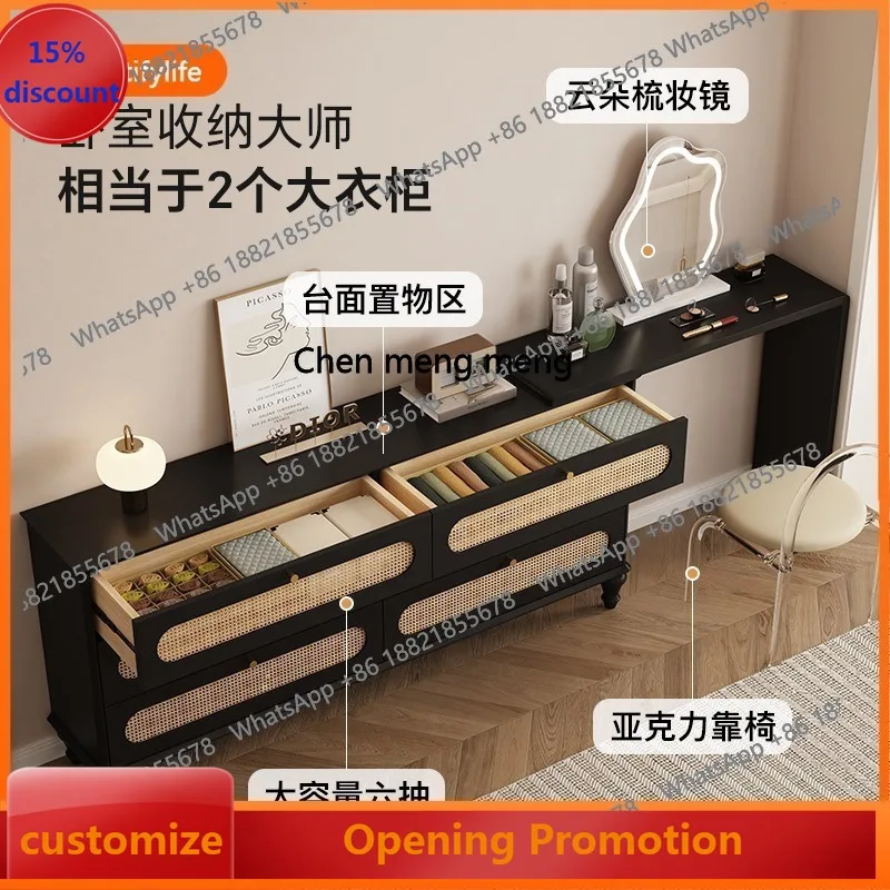 

B7304 ss Table and Chest of Drawers Integrated Antique Style Solid Wood Dressing Table Small Bedroom Corner Makeup Table Storage