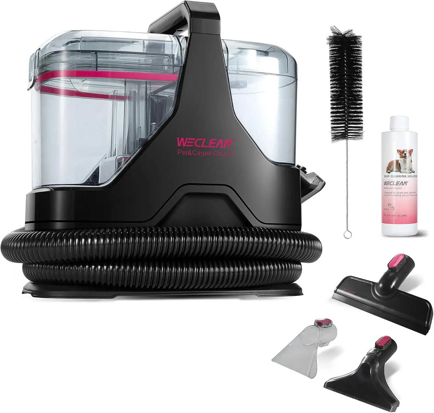 Portable Cordless Carpet Cleaner, 18kPa Handheld Spot Cleaner for Upholstery, Car Interior, Pet Stains with 500ml Tank