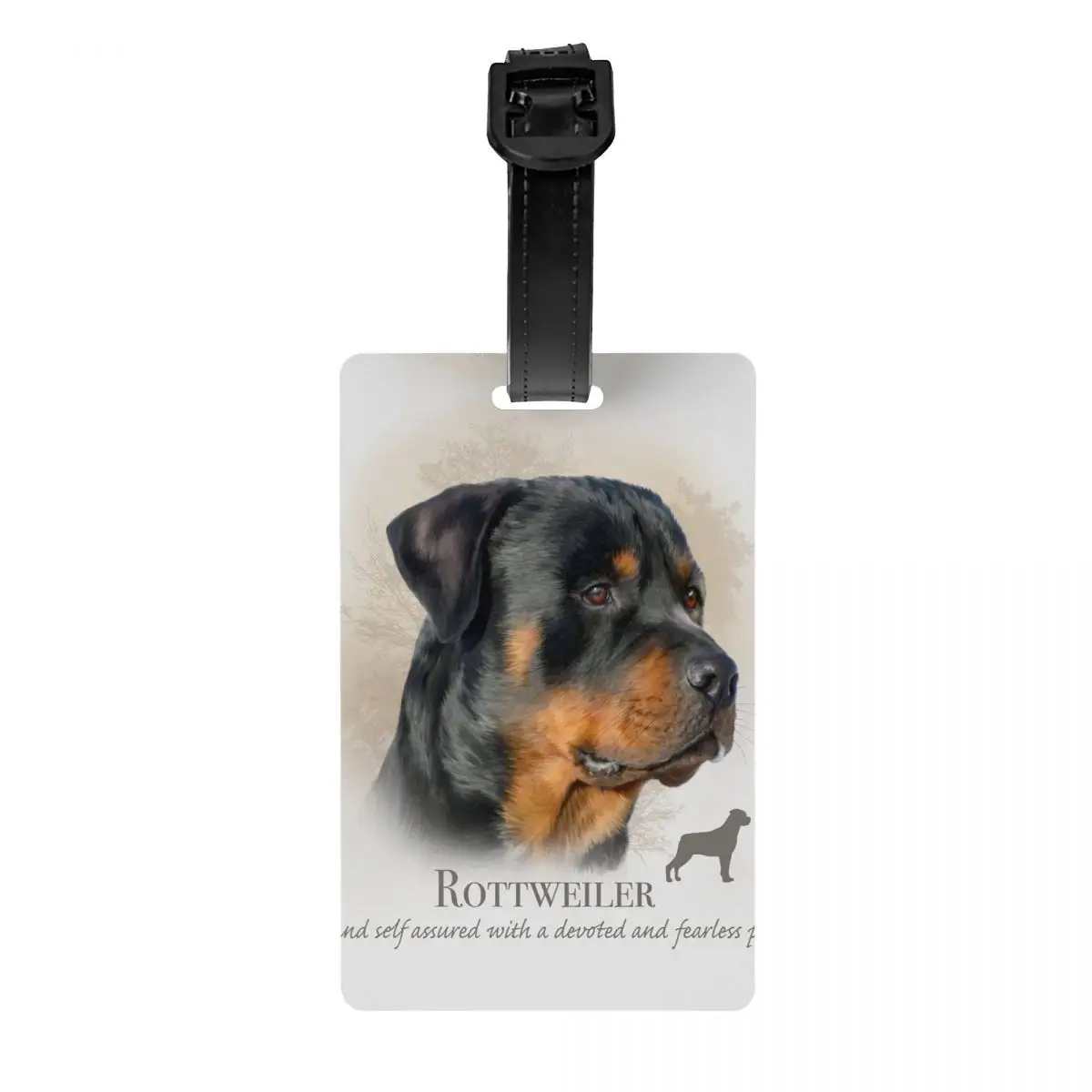 Custom Rottweiler Luggage Tag Privacy Protection Pet Animal Dog Baggage Tags Travel Bag Labels Suitcase