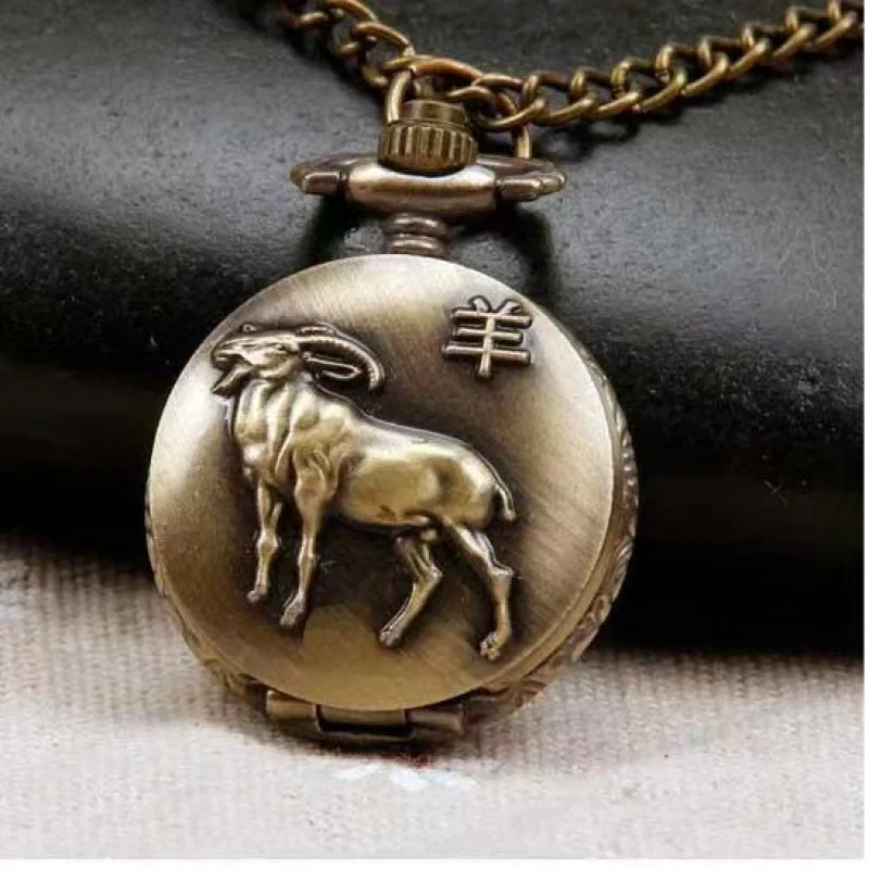 Popular Watch Retro Pocket Watch Decoration Pendant Watch Necklace Watch 12Zodiac Pocket Watch Zodiac Pocket Watch