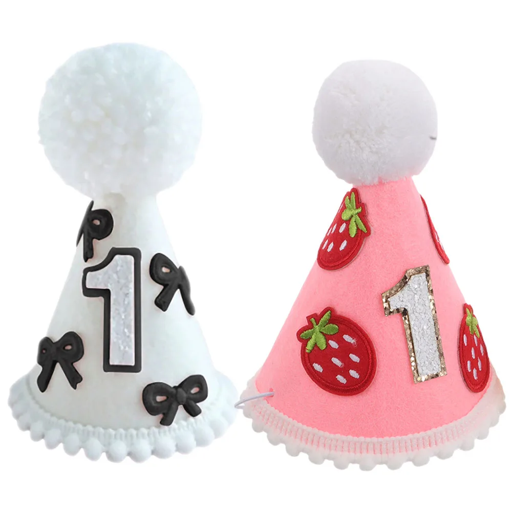 

2pcs Baby Crown Hat Birthday for Girl Lightweight Adjustable Photo Props Cake Decorations Booth Headwear Newborn Princess