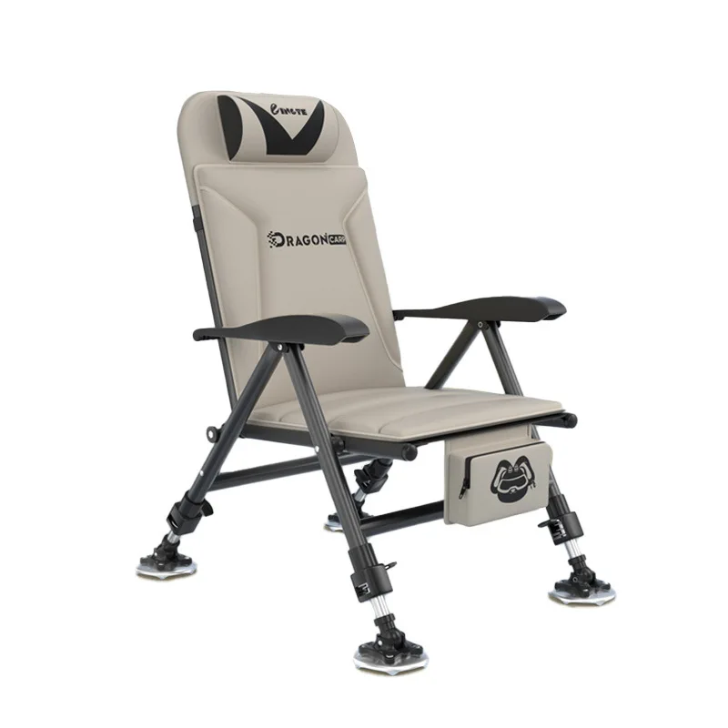 

European All-Terrain Multi-Functional Reclining Foldable Carbon Steel Oxford Fabric Portable Fishing Chair Retractable Backrest