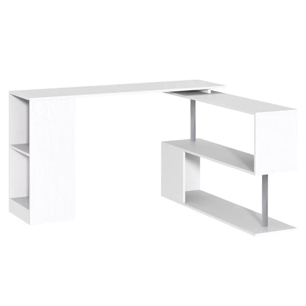 L-Shaped White Computer Desk - Stylish Office Furniture  Shipping) - Ideal for Home & Work Spaces