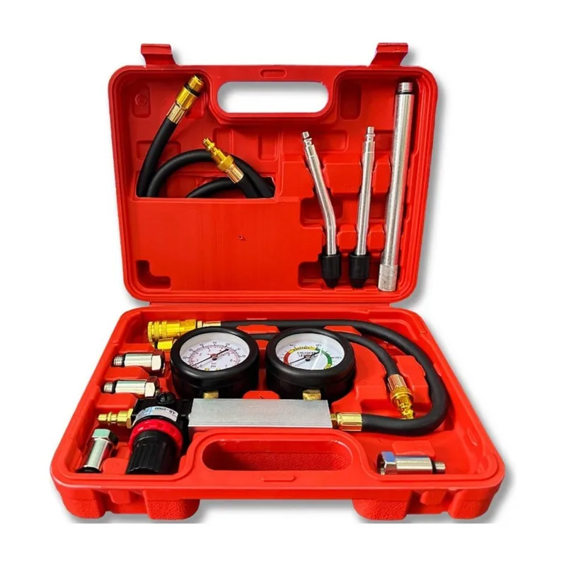 Cylinder Leak Detection Tester Kit, Automotive Engine Pressure Gauge Compression Test Tool Set Leakage Detector-M53K