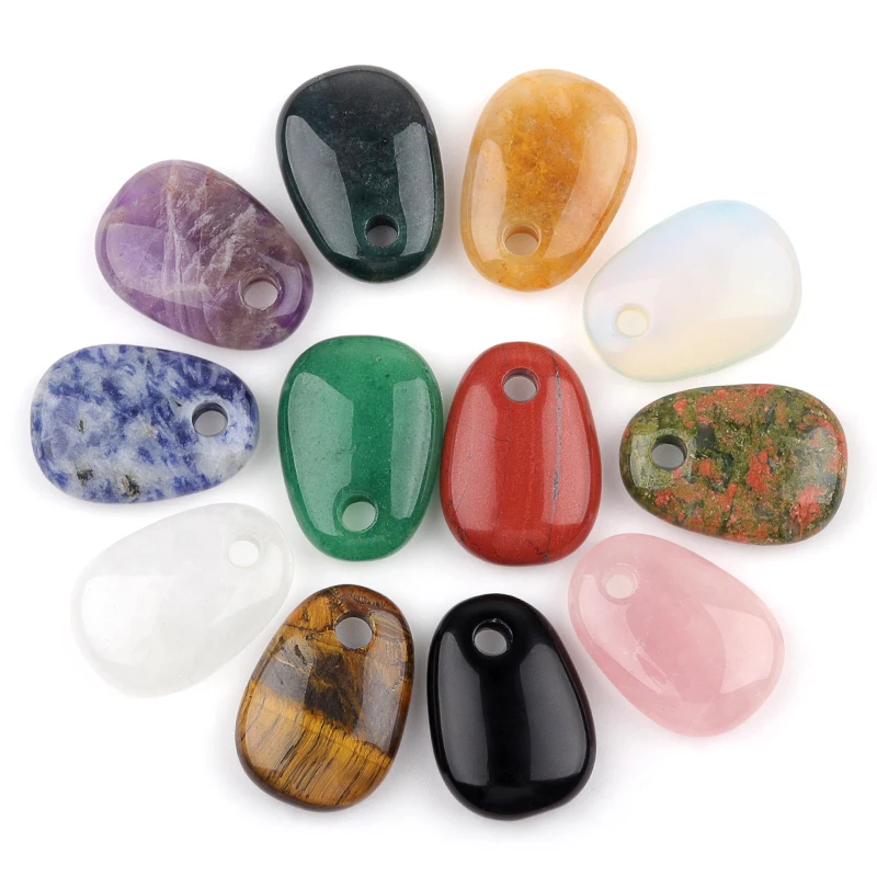 Trapezoidal Gemstone Pendant for Making Jewelry Necklace Handmade Craved 25X35mm Healing Chakra Crystal Stone Beads Ornament