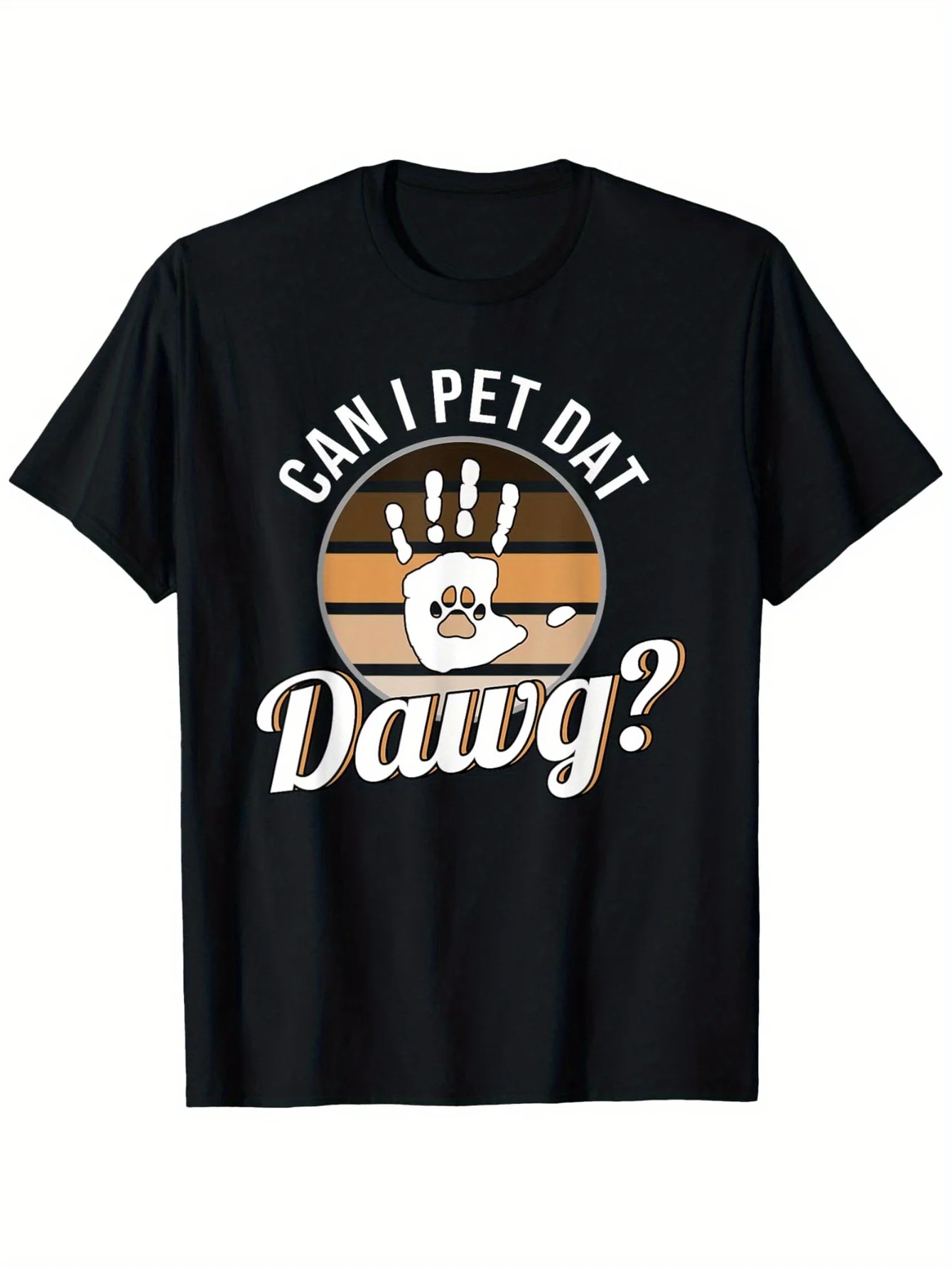 Dog Lover Tee with Cute Puppy Print - Soft Round Neck T-Shirt Suitable for Dog Owners, Casual Wear  Gifts for Canine Companions -  Pet-Themed Apparel