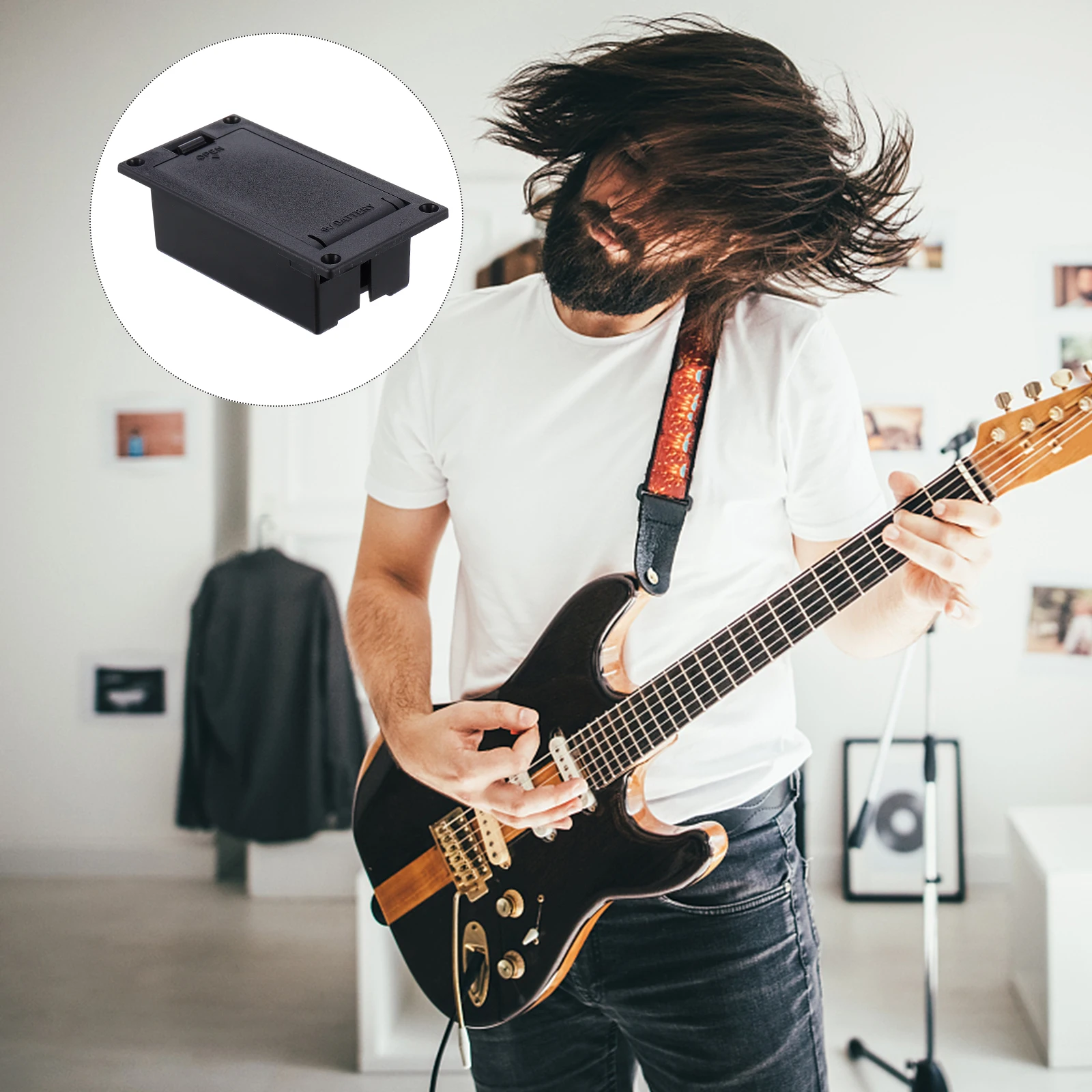 

2 PCS Guitar Case Holder Compartment for Active Accessories Bass Pickup