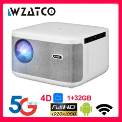 WZATCO-Projecteur intelligent A20, mise au point numérique, 32 Go, Android, WiFi, Full HD, 1920x1080P, LED, budgétaire vidéo, cinéma maison, cinéma, budgétaire LCD