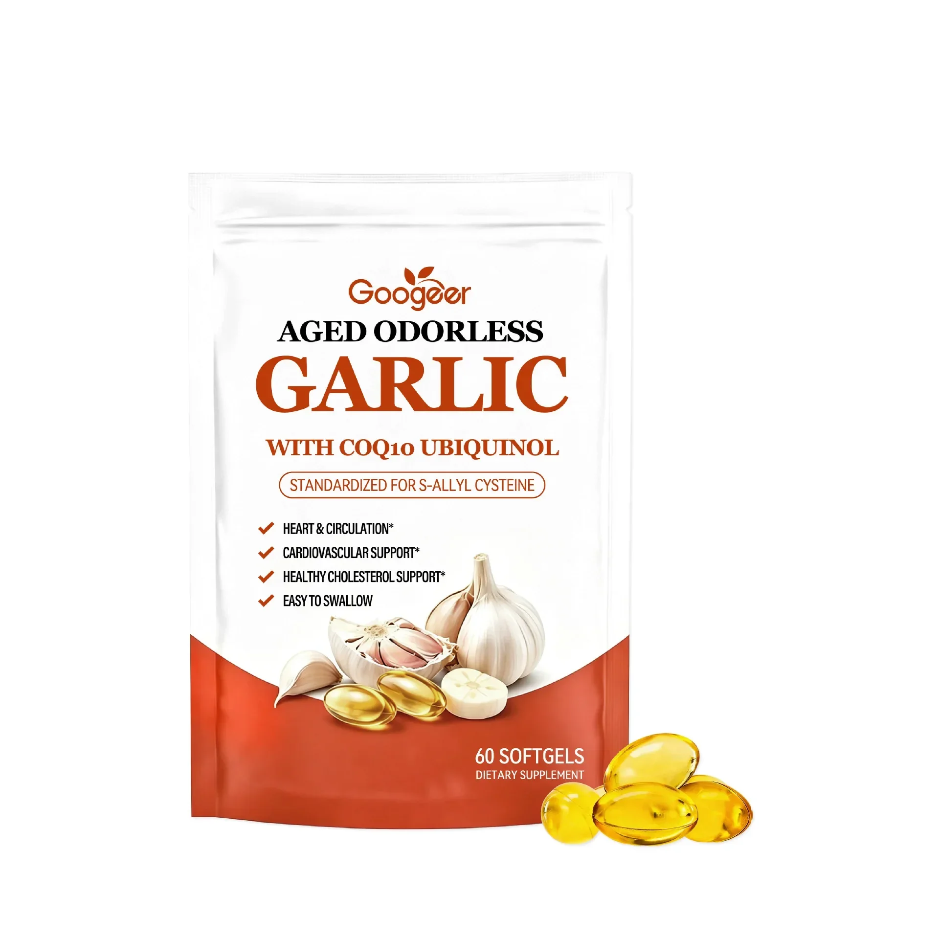 Elderly Daily Garlic Extract Capsules Vascular Cleaning Supplement Cardiovascular Heart Health Regulate Cholesterol Blood Lipids