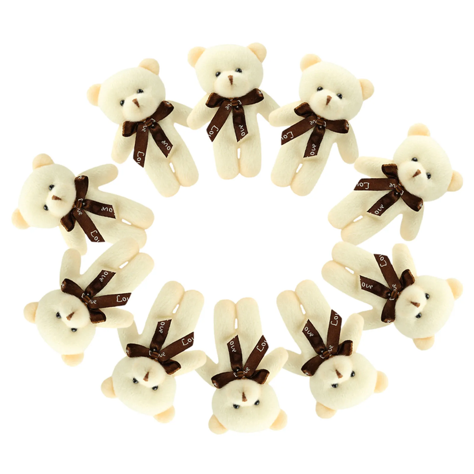 

10 шт. миниатюрных брелоков-медведей, мягкие плюшевые подвески, милые аксессуары в виде медведей, портативные украшения для дома, очаровательные маленькие медвежата