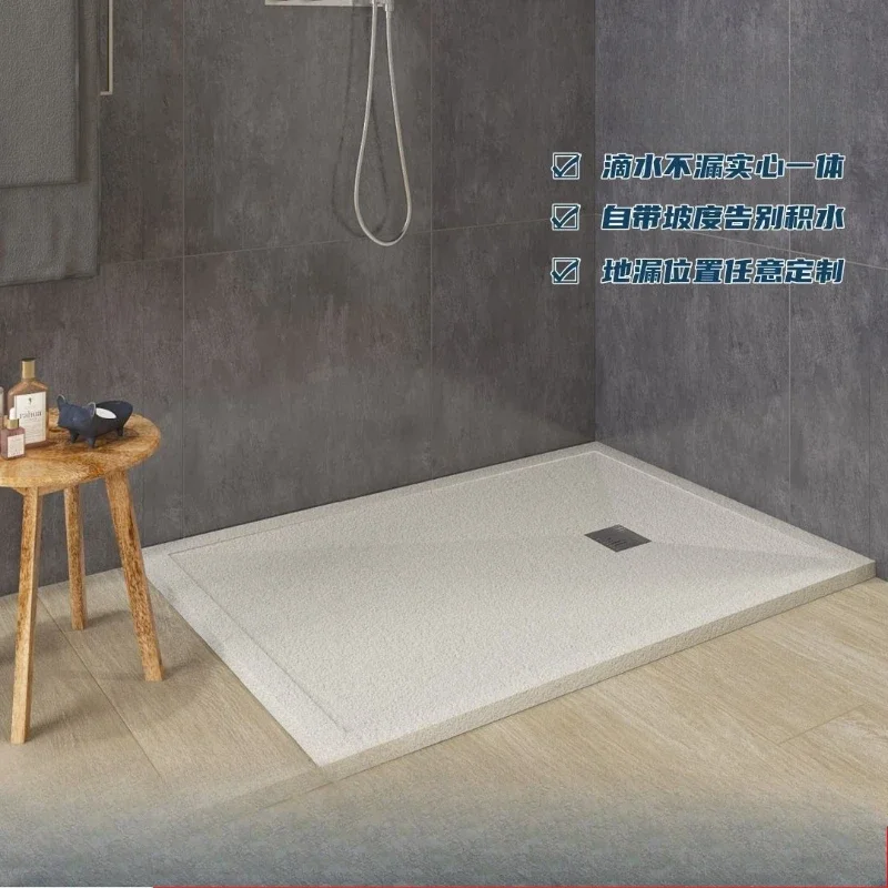 Rock slab shower board integrated, shower base