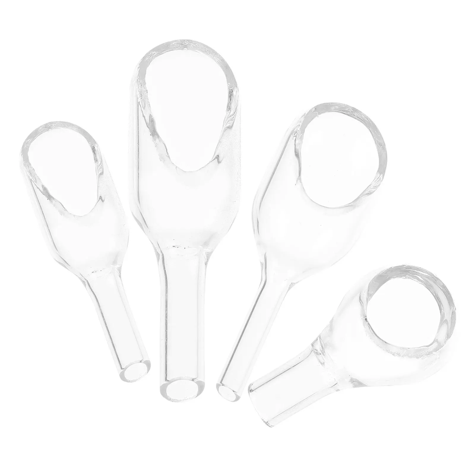 4Pcs Clear Glass Weighing Boat Set Flat Base Spouted Edge Lab Weigh Boats for Accurate Sample Transfer Chemistry Experiments