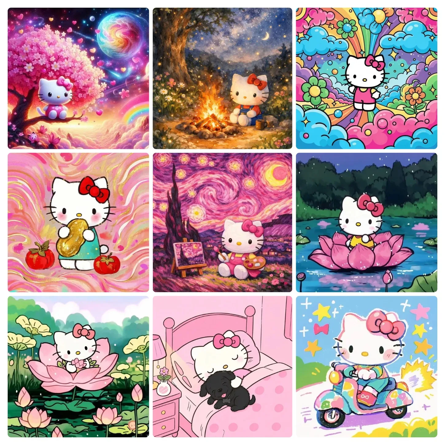 Adult Jigsaw Puzzle 1000 Pieces Puzzle Sanrio Hello Kitty Pattern Paper Puzzle Decorative Painting Exercise Brain Thinking