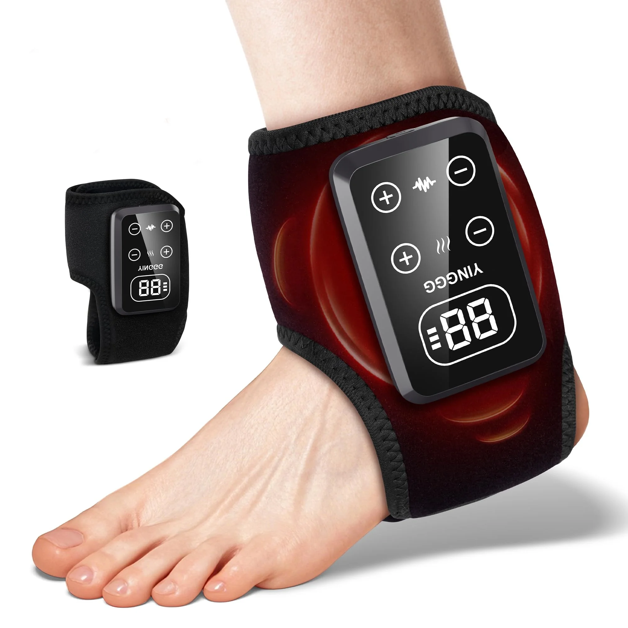 Foot Massager 5-Temperature Settings 3 Vibration Modes USB Charging Triple Method Massager Pain Relief Cordless Design