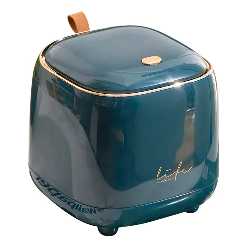 

Мини-настольный мусорный бак POPO, мусорный бак с пресс-крышкой, диспенсер для мусорного бака 0,5 галлона/1,5 л, зеленый Durab