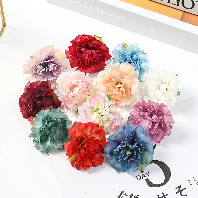 

10/20Pcs Carnation Artificial Silk Flowers Head For Mother's Day Gift Wedding Home Party Decor Scrapbooking Craft Fake Flower