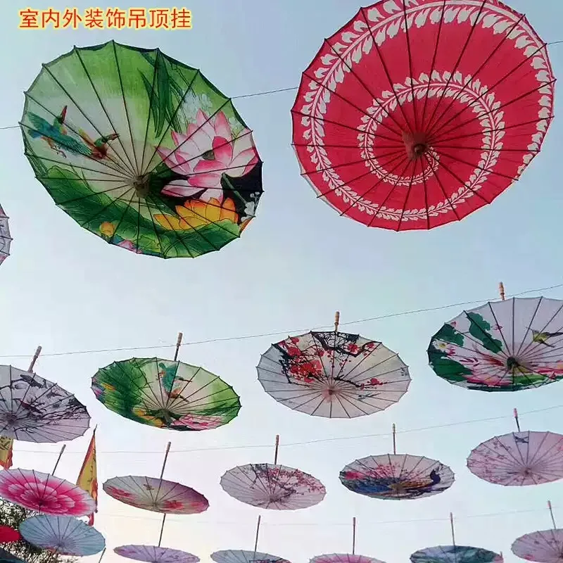 Chinese Classical Printed Oil‑Paper Umbrella Hanfu Cosplay Shooting Prop Dance Performance Decorative Parasol for Party