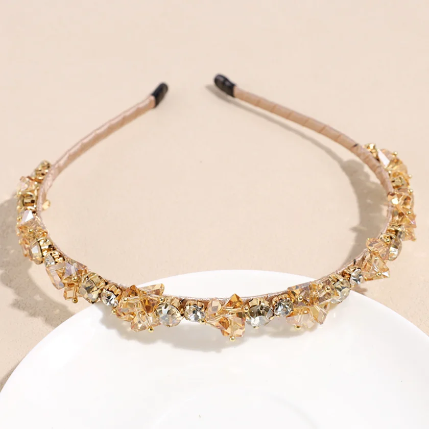Kristallperlen-Haarreif für Damen, Handgefertigtes Strass-Haarband, Modisches Haarband, Funkelnder Haarreif, Haaraccessoires für den Alltag und Partys – Detail 16