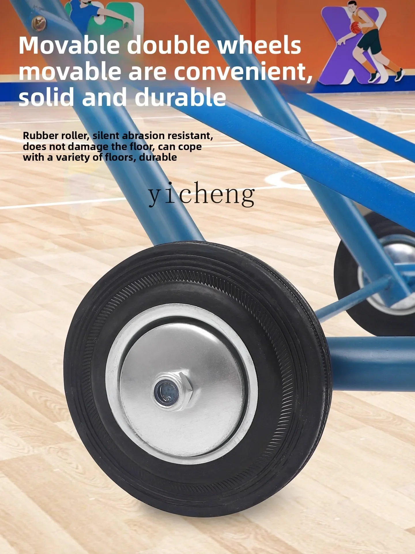 u20 Hand-Push Cleaning Cart for Washing Court Floors, Large Cotton Mop for Large Area Cleaning