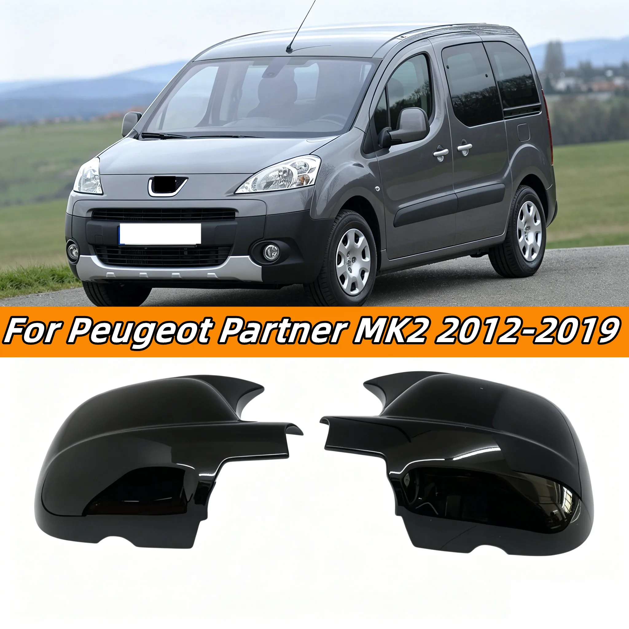 

Fits For Citroen Berlingo III Combo E Peugeot Partner MK2 2012-2018 Car Side Rearview Mirror Cover Wing Mirror Caps Black