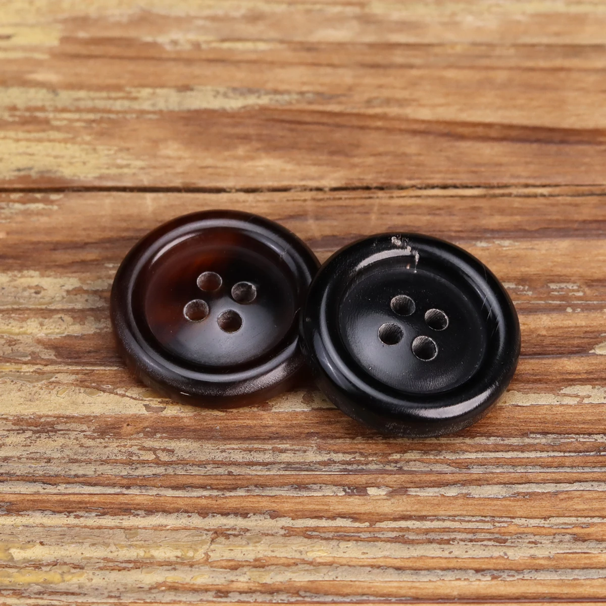 6pcs High Quality Genuine Horn Buttons For Mens Suit Black Dark Brown 15mm/20mm Round Rim Sewing Accessories Knitting Supplies