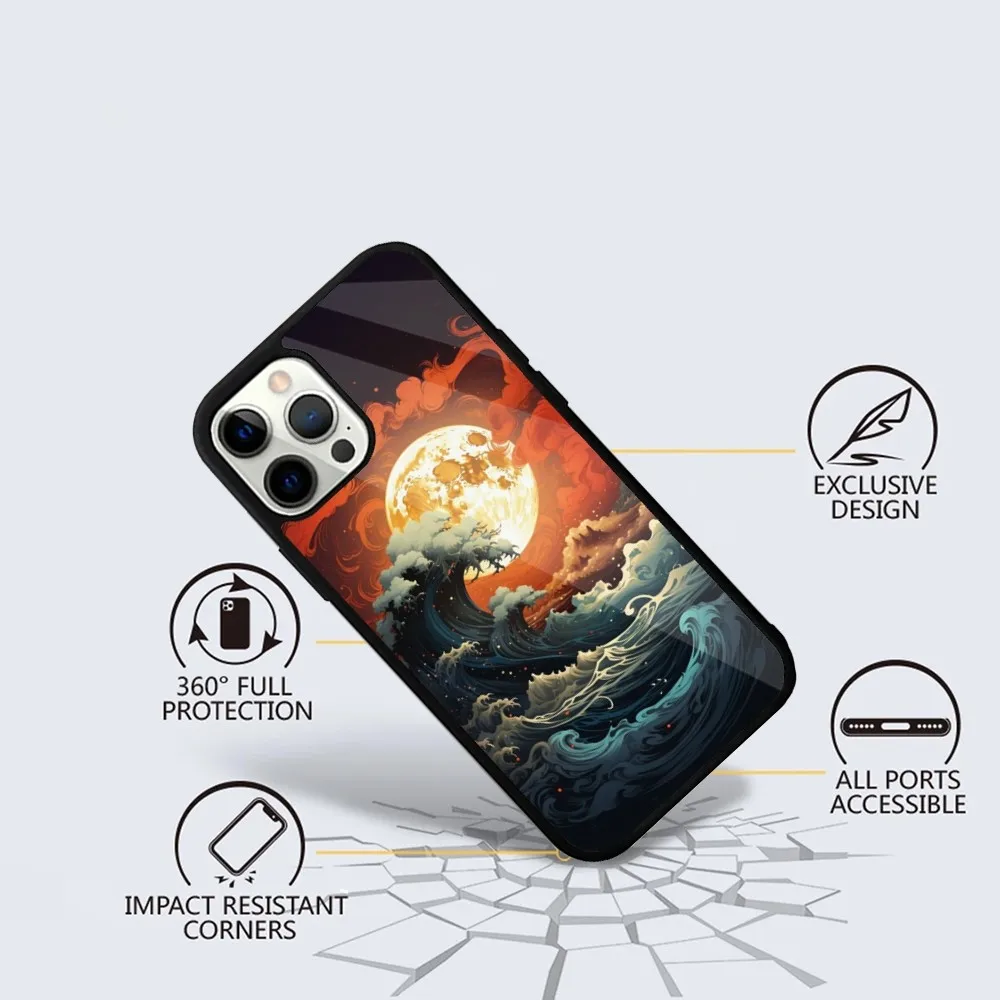 Great Wave Kanagawa Phone Case For iPhone 15,14,13,12,11,Plus,Pro,Max Mini Magsafe Magnetic Wireless Charging