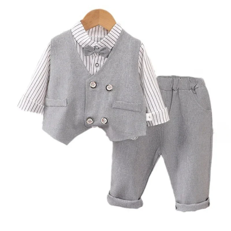 

Spring Autumn Fashion Baby Clothes Set Kids Boys Clothing Children Vest Shirt Pants 3Pcs/Sets Infant Costume Toddler Tracksuits