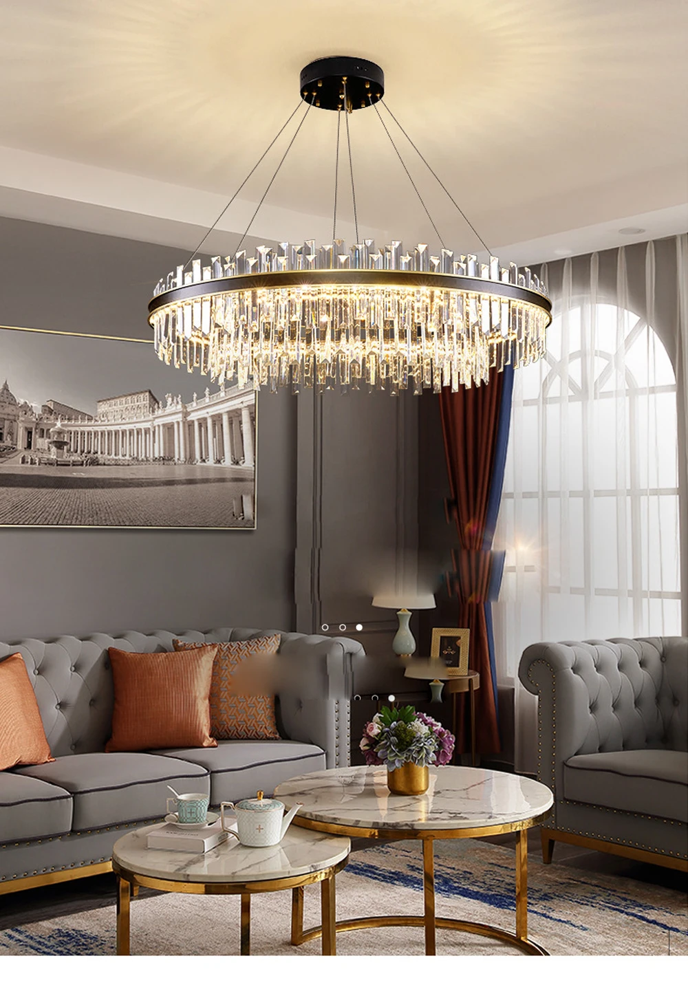 Dimmable LED Crystal Series Gold Black