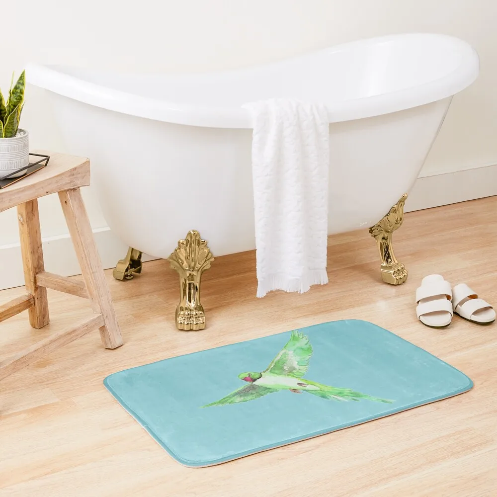 Indian Ringneck Parakeet Bath Mat Bedroom Carpet Carpets For The Bathroom Anti-Slip Bathtub Set For Bathroom Mat