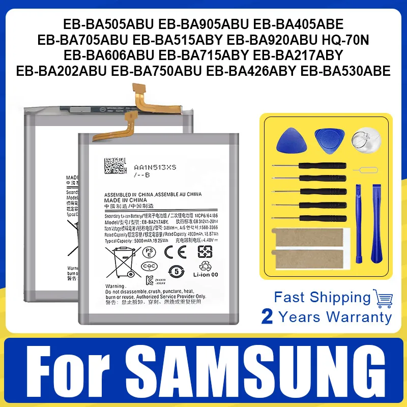 

Battery For Samsung Galaxy A30 A30S A10E A20 A20E A21S A40 A42 A50 A51 A60 A70 A72 A80 A90 A9S A71 A7 A8 A9 A10 A11 A12 + Tool