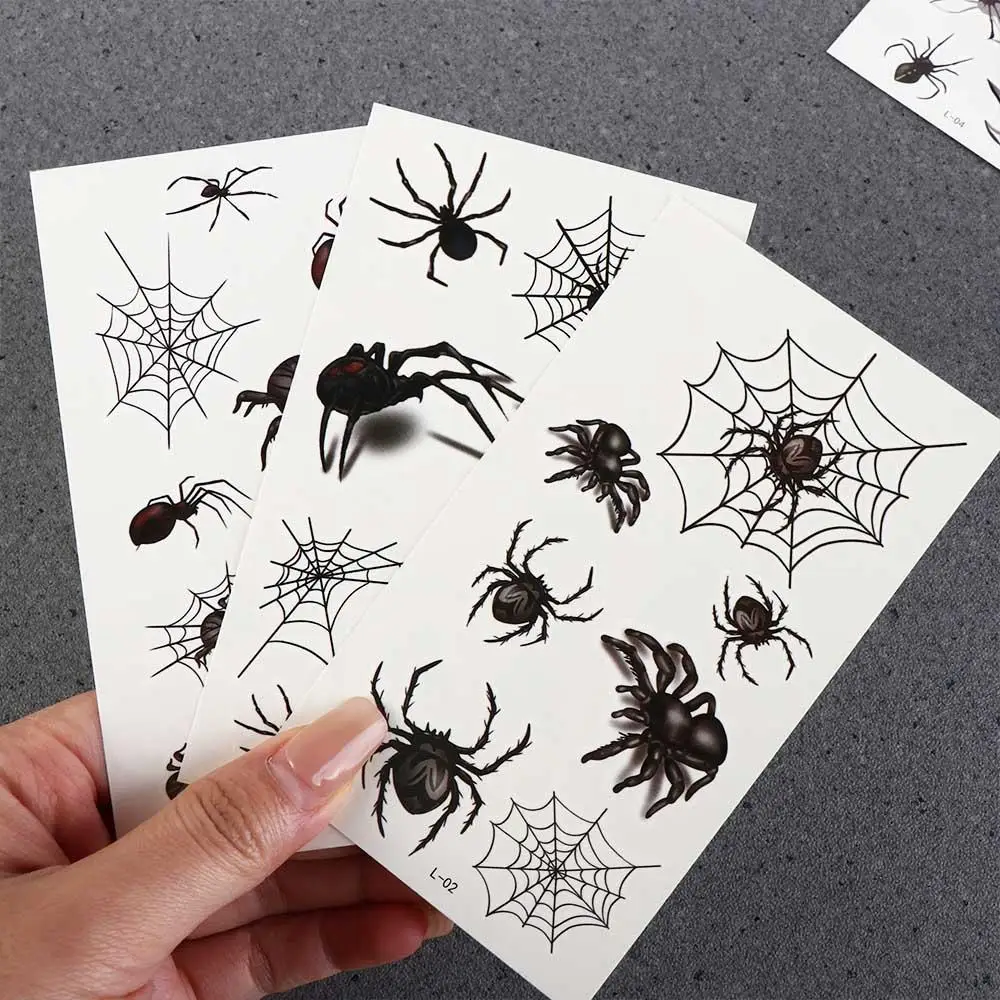 

Men Lifelike Scar Spider Design Halloween Tattoo Stickers Temporary Tattoos Body Art Stickers Face Patch