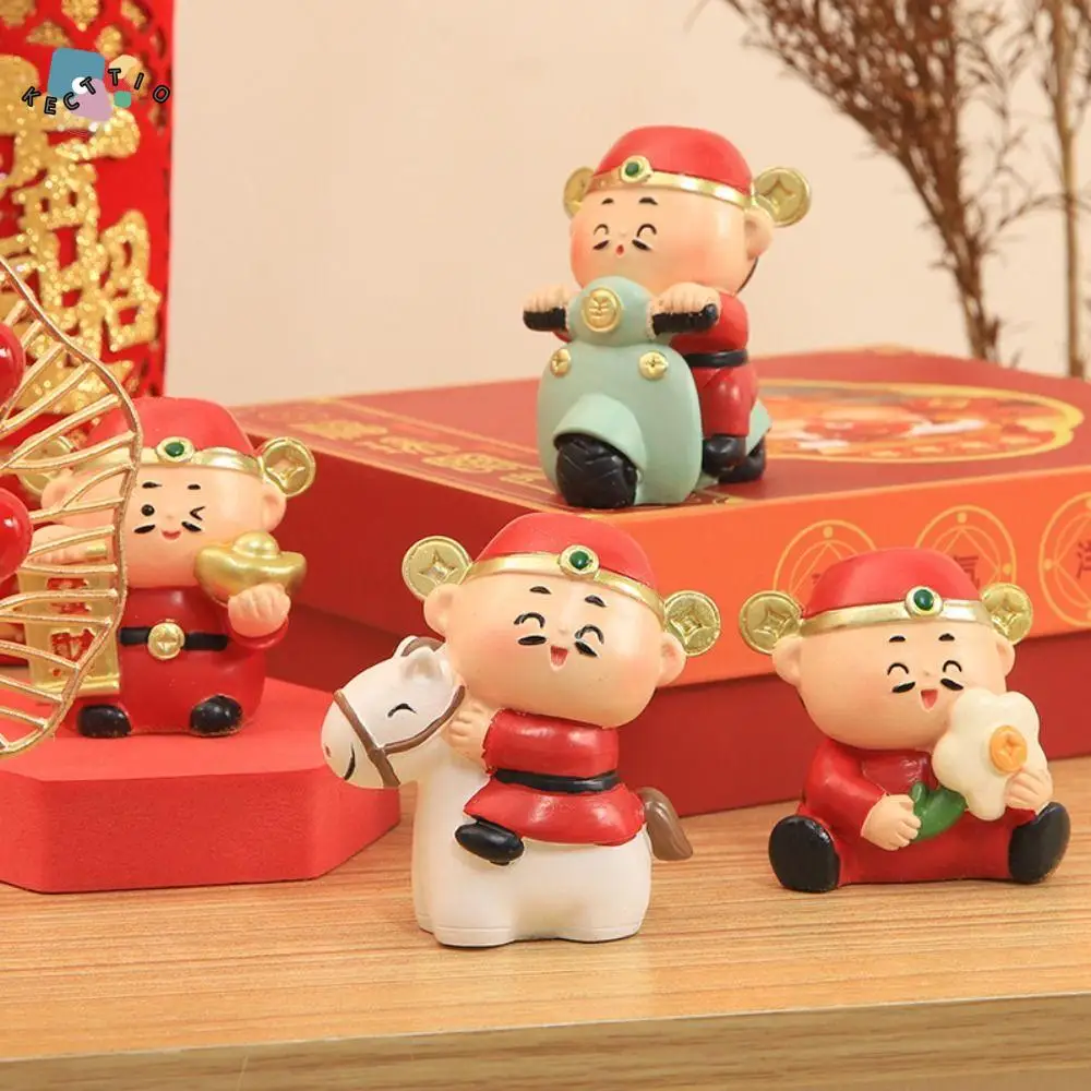 

Chinese Tradition Myth God of Fortune Statue Resin Crafts Bring Fortune Chinese God of Wealth Figurine Fa Cai Cartoon