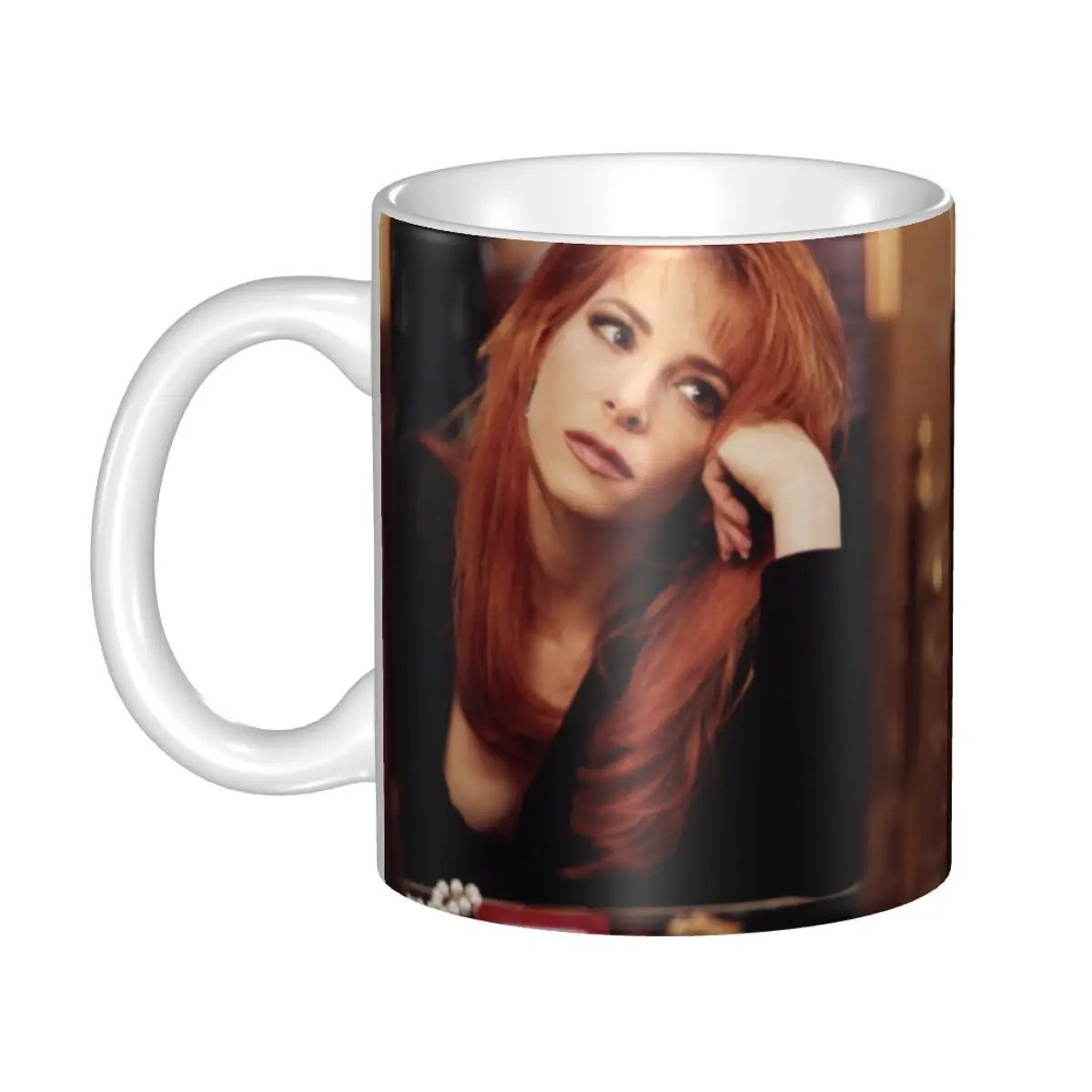 Pretty Mylene Farmer Coffee Mug DIY Personalized French Singer Ceramic Tea Milk Mug Cup Men Women Outdoor Camping Cups And Mugs