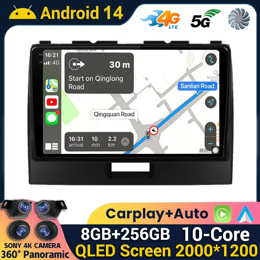 Android 14 Car Radio Multimedia Video Player For Suzuki Wagon R 2010 2011 2012 2013 2014 2015 2016 2017 2018 GPS Navi 360 Camera