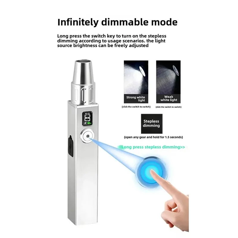 HHO-紫外線識別ランプ-365NM UV 懐中電灯トーチ 3 つの光源ポータブル翡翠検査機能