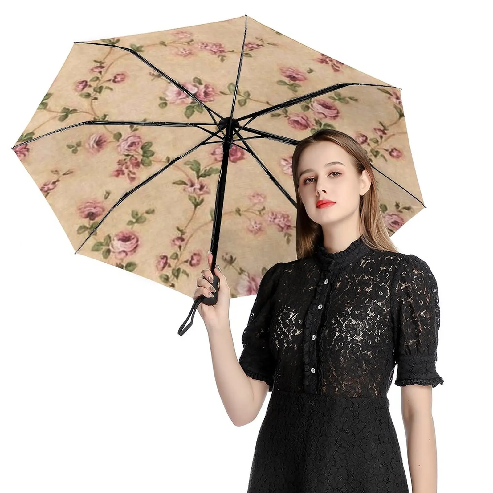 

Automatic Umbrella Rain Sun Rain Anti Uv Windproof Beach Umbrella Girl Parasol Folding Parasol Umbrellas Rain Women Portable66