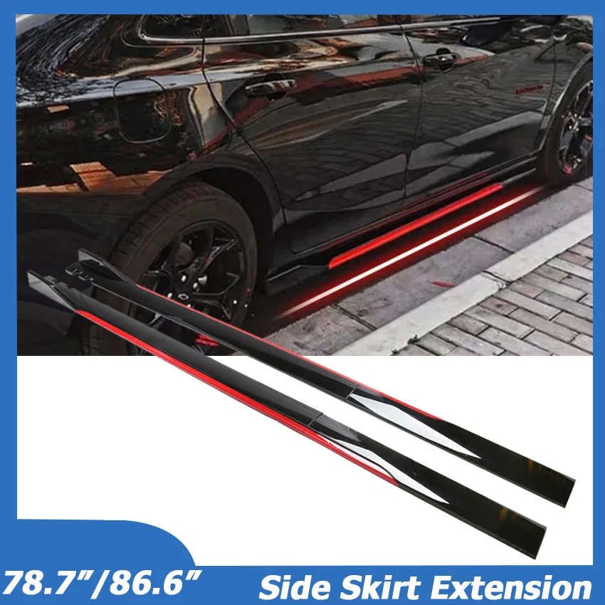 

For BMW 1 2 3 4 5 Series E46 E90 F10 F20 F21 F30 G20 G30 2.2M 86.6" /2M 78.7" Side Skirt Extension Winglet Splitter Apron Cover