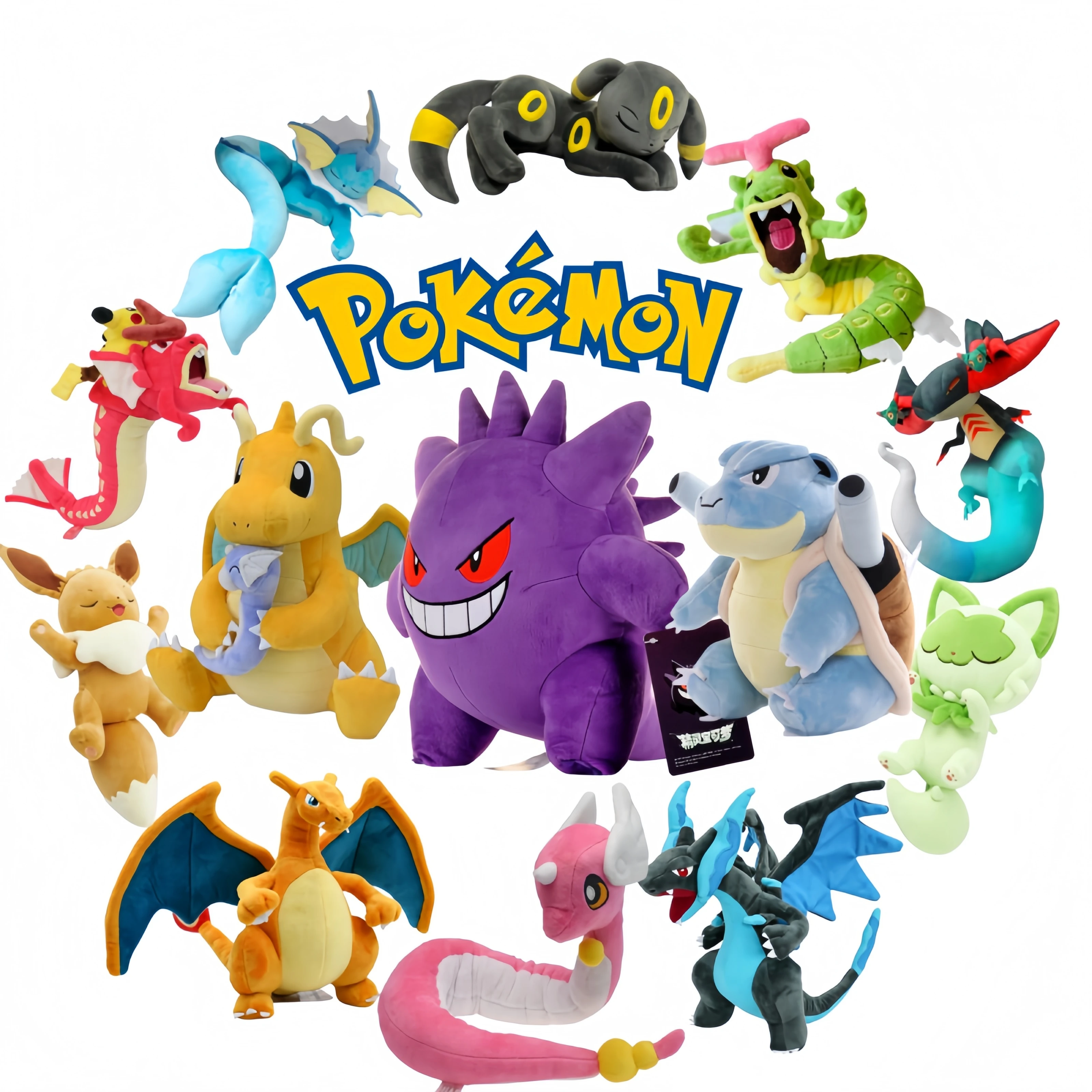 Poke Ball Plush Toy Blastoise Charmander Squirtle Bulbasaur Eevee Stuffed Charizard Dragonite Dragonair Gyarados Doll Xmas Gift