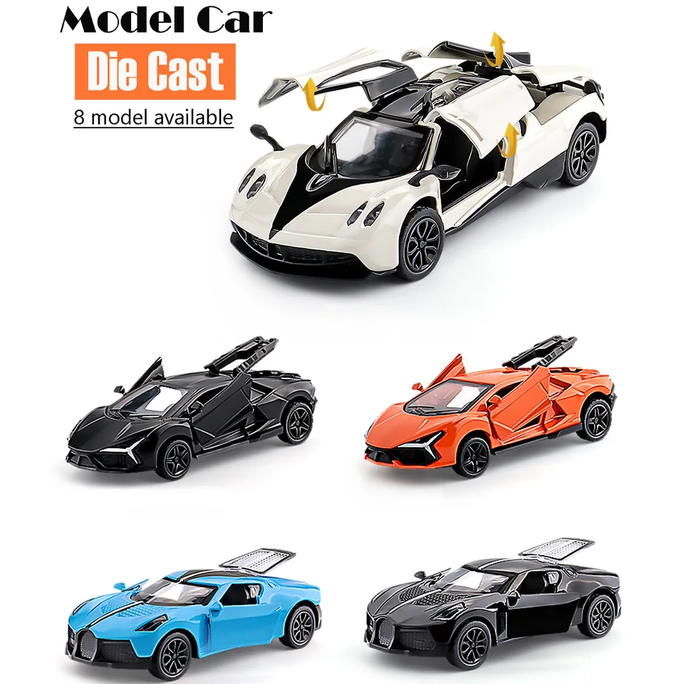 1:43 Scale 4 Inch Die Cast Model Race Car Toy with Pullback Action