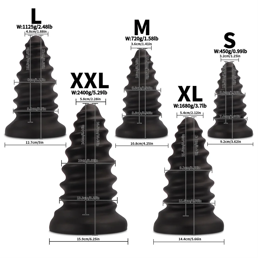 Sex Toys Big Silicone Anal Plug Huge Butt Plug Dilatador Anal Xl Spiral Style Buttplug Large Buttplugs Vrouwen Anal Analplug