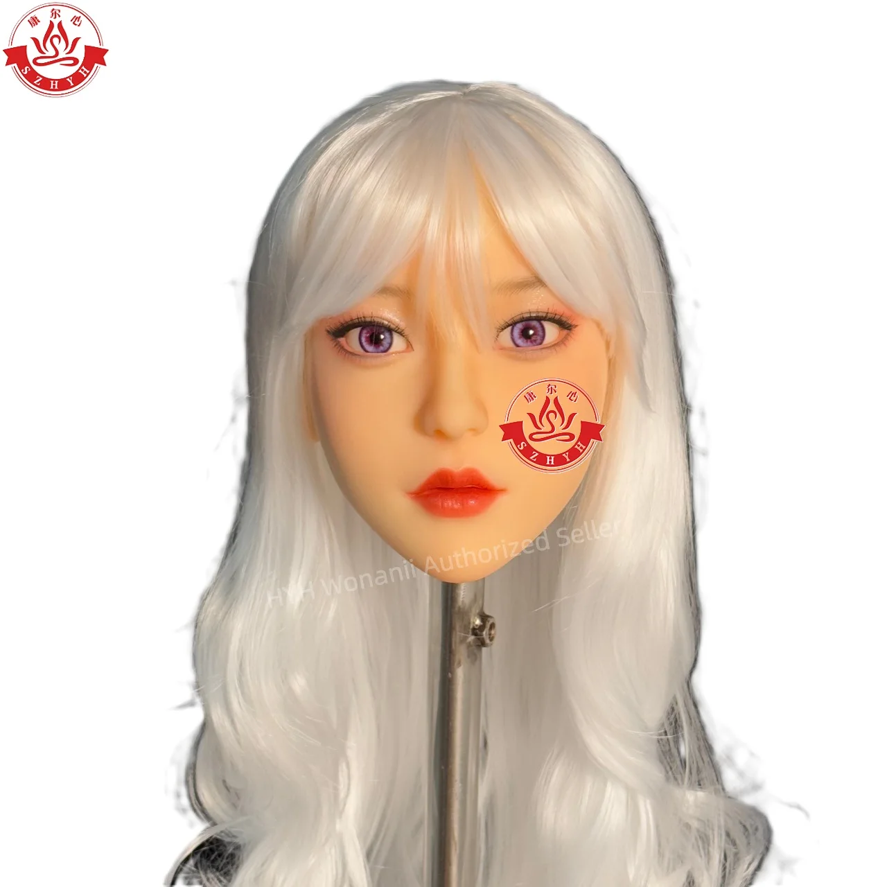 

Wonanii Food Grade TPE Big Head HYH-THB-KX-0026, M16 Interface, Open Mouth Makeup Practice, Hairstyle Design, Jewelry Display