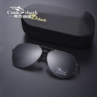 Cook shark new black super Sunglasses men's trend driving driver's glasses special Polarized Sunglasses men