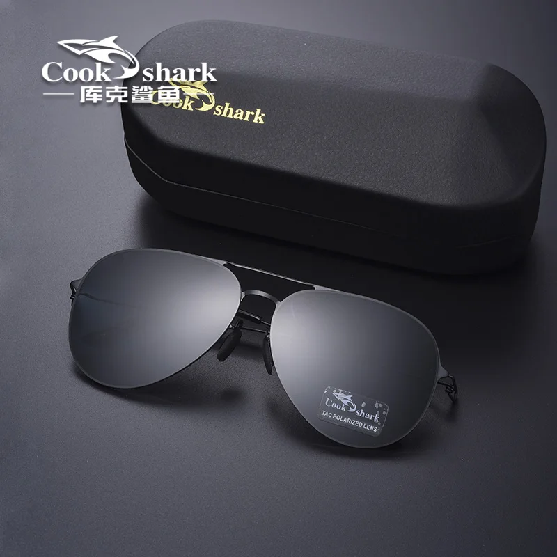 Cook Shark nowe czarne super okulary przeciwsłoneczne męskie modne okulary kierowcy specjalne okulary przeciwsłoneczne z polaryzacją męskie