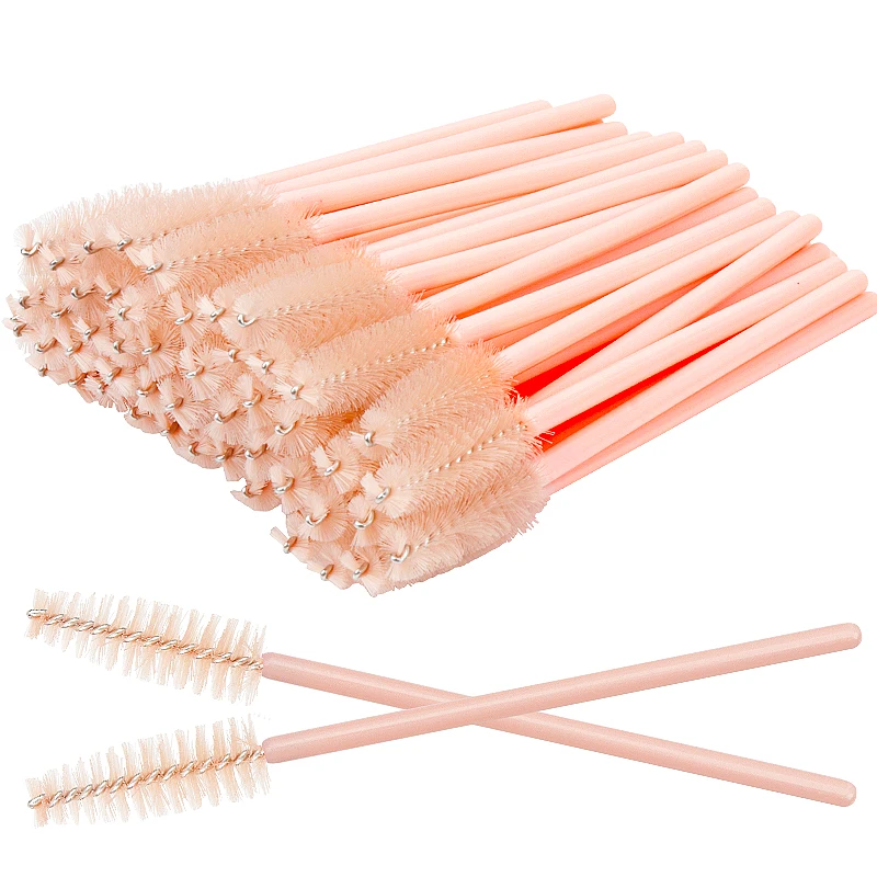 50 stuks wegwerp nylon mascara toverstaf applicator wimperborstels voor enten wimpers verlenging vrouwen make-up borstel gereedschap