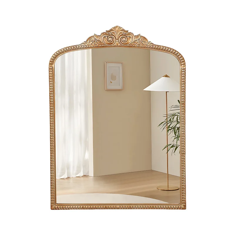 

French retro bathroom mirror, bathroom wall-mounted makeup mirror, washstand, wall vanity mirror, decorative mirror
